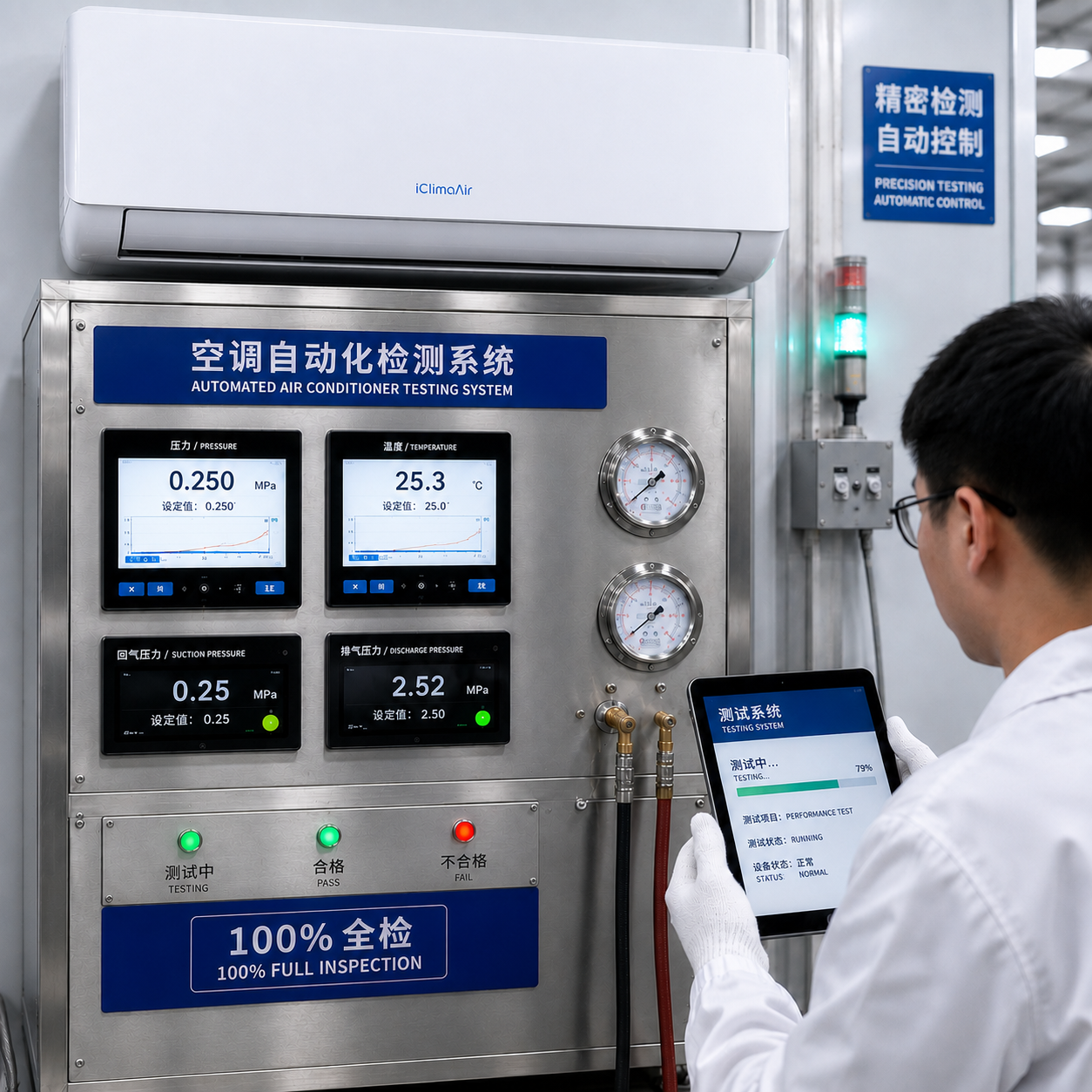 Quality testing at iClima factory